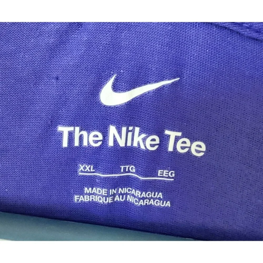 The Nike Tee Blue White‎ Swoosh Logo Graphic T Shirt Size XXL 100% Cotton